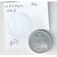 Monnaies Monaco - 1 Franc Alu 1943